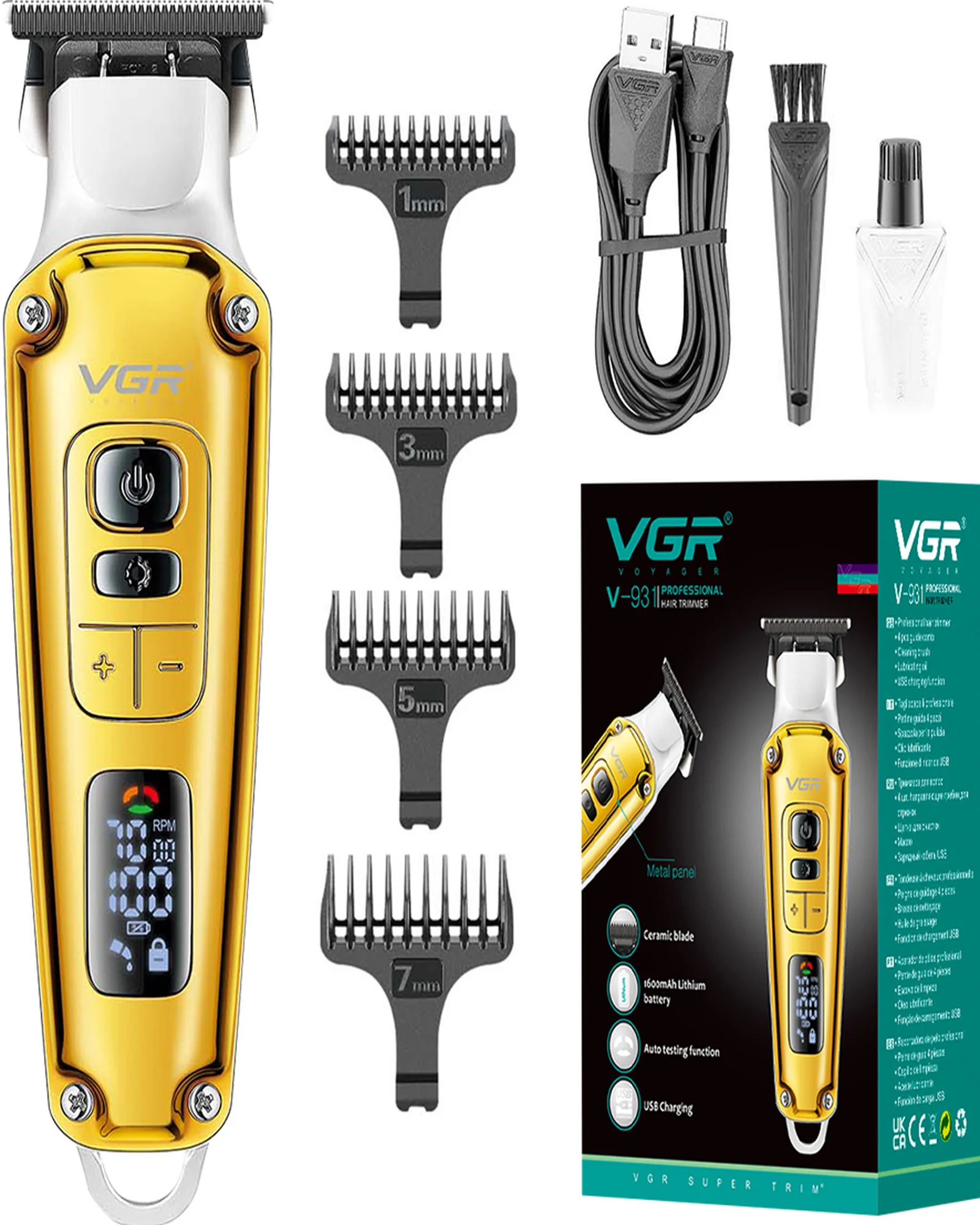 vgr-v931-professional-hair-trimmer-front ماشین اصلاح موی سر و صورت وی جی ار مدل V-931