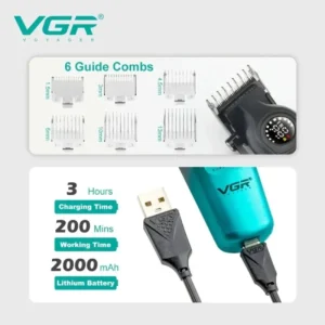 ماشین اصلاح موی سر (کلیپر حرفه‌ای) وی جی آر مدل V-196