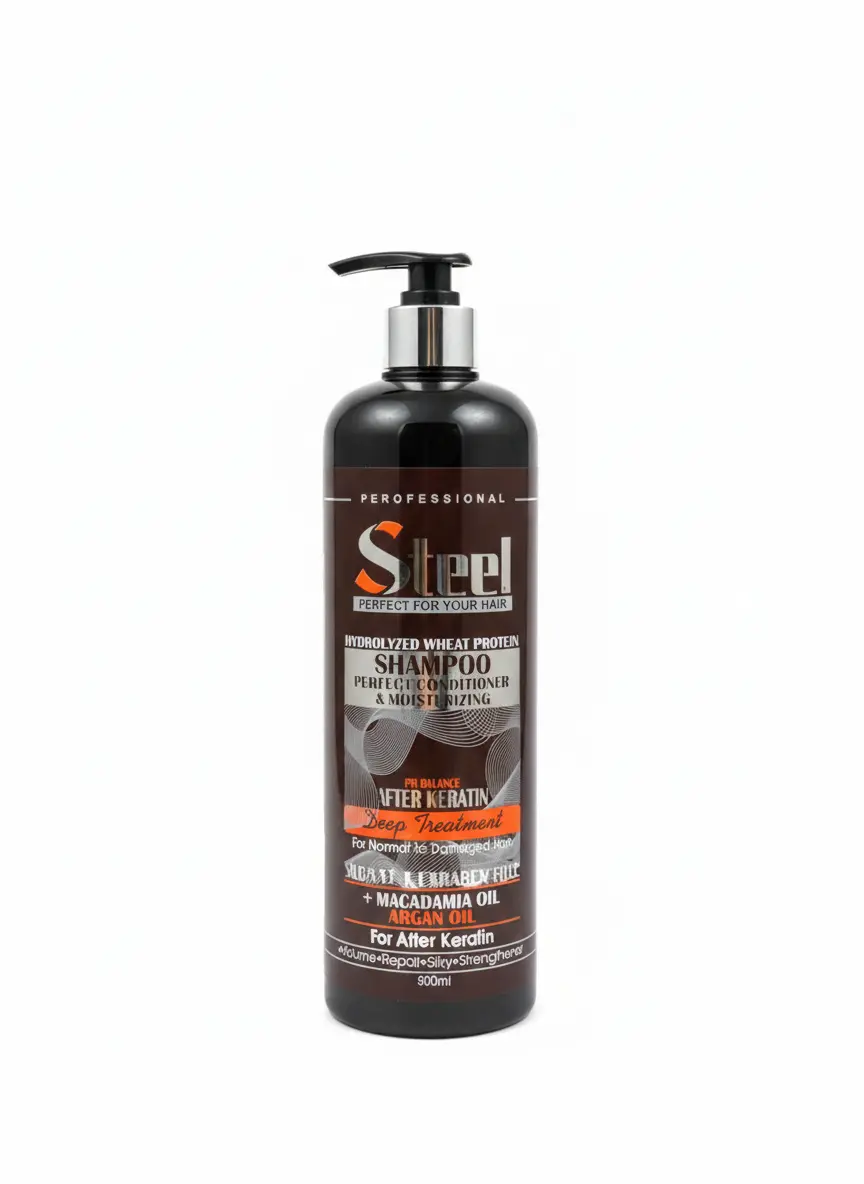 shampoo-after-keratin-900ml-steel شامپو افتر کراتین استیل حجم 900 میلیلیتر