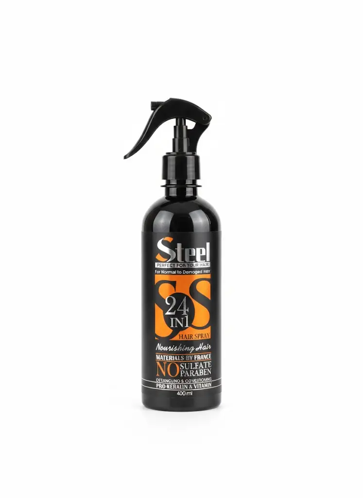 steel-24in1-400ml اسپری مو 24 کاره استیل حجم 400 میلیلیتر